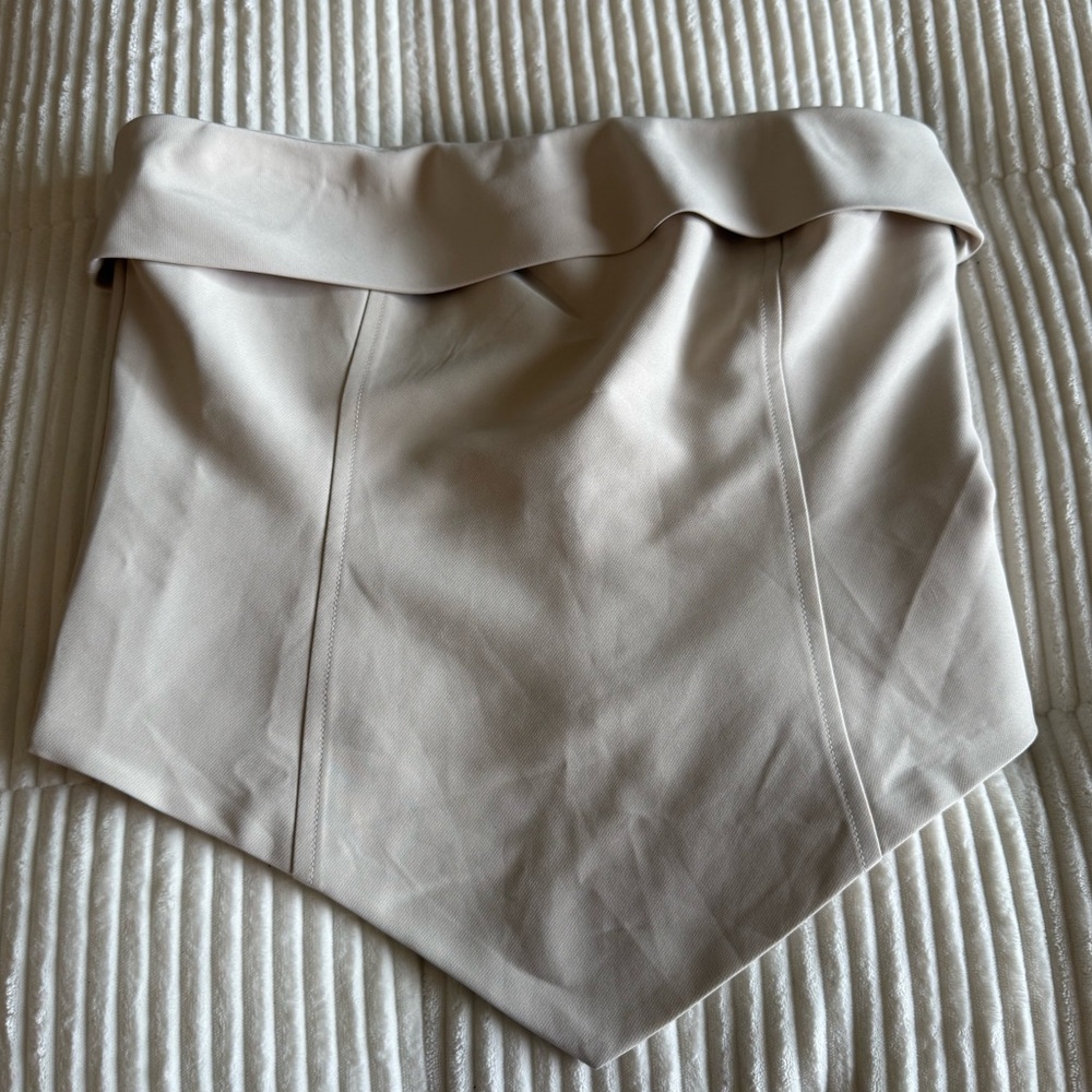 Forever 21 Nude Strapless Fold-Over Top